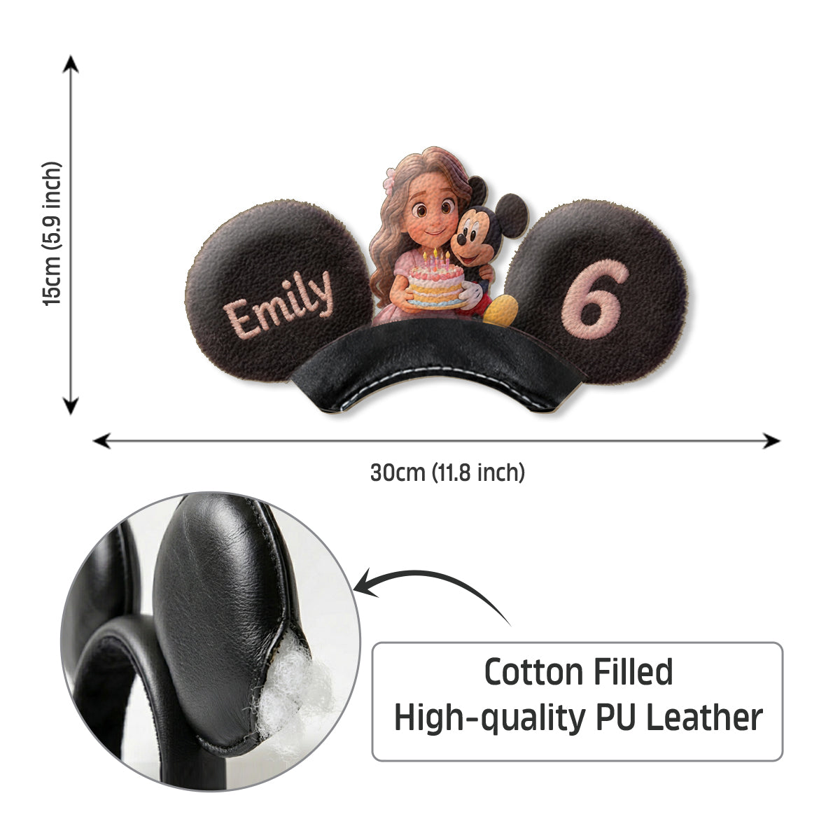 Custom Any Photo Birthday Gift - Personalized Kid Shaped Leather Headband