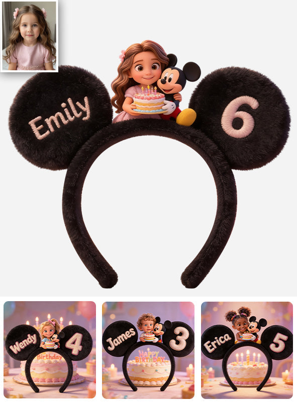 Custom Any Photo Birthday Gift - Personalized Kid Shaped Leather Headband