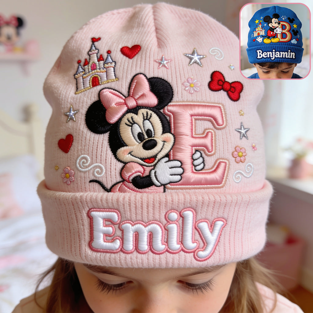 Initial Letter Gift For Kids - Personalized Mouse Beanie Hat