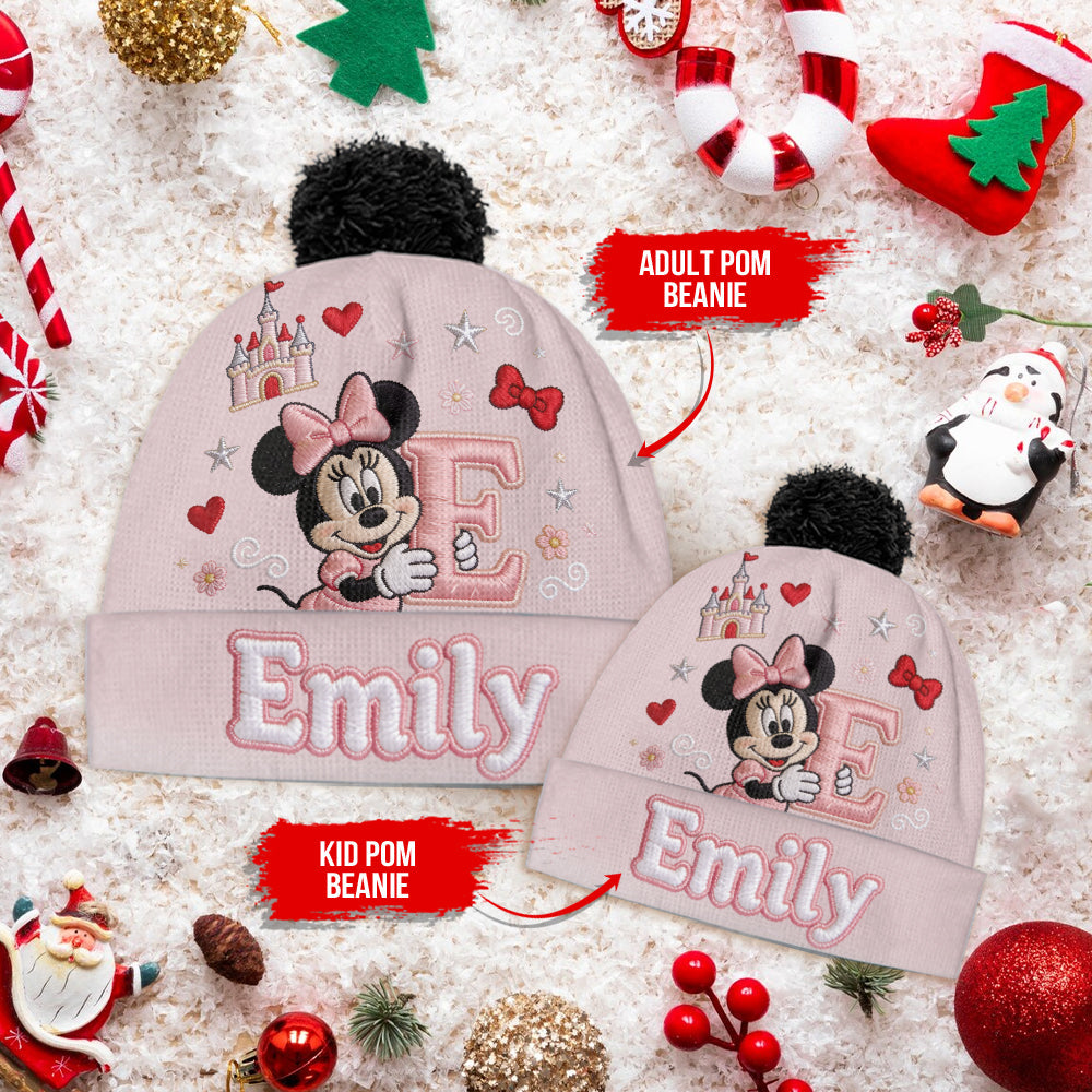 Initial Letter Gift For Kids - Personalized Mouse Beanie Hat