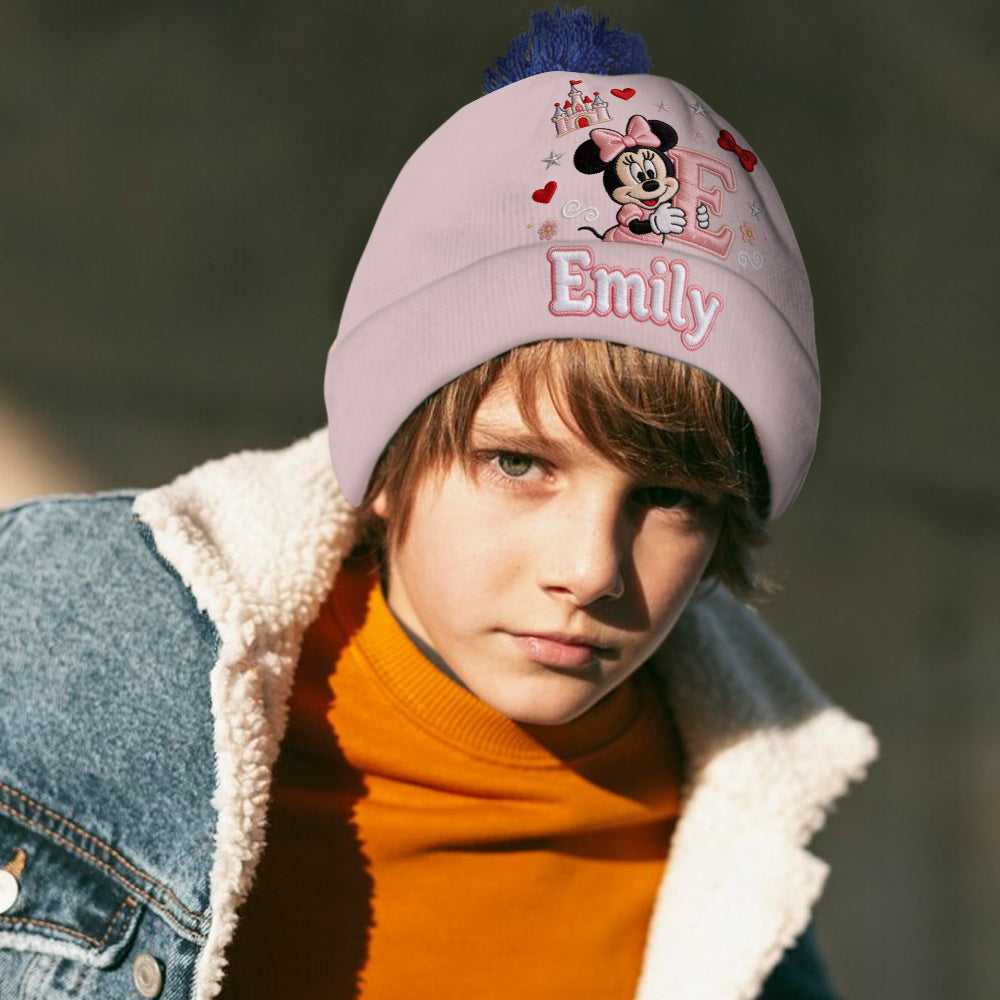 Initial Letter Gift For Kids - Personalized Mouse Beanie Hat