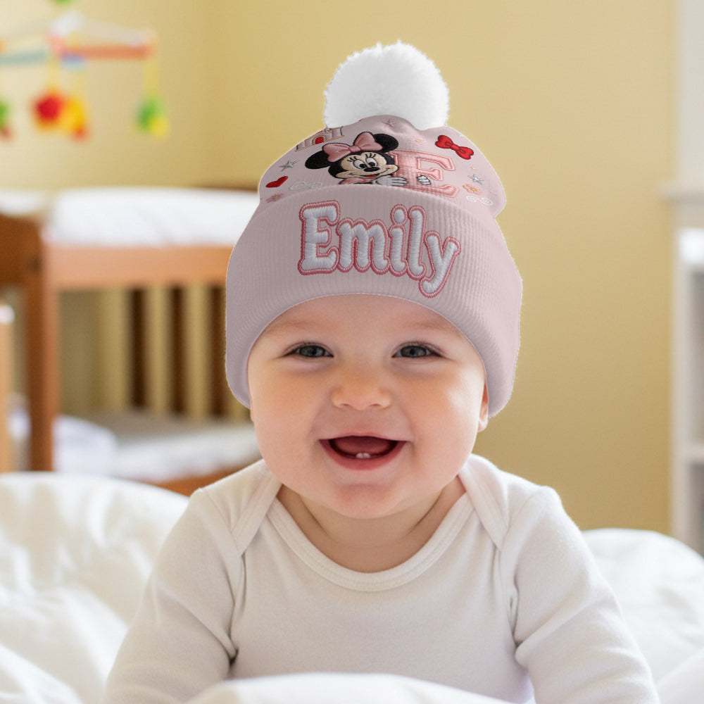 Initial Letter Gift For Kids - Personalized Mouse Beanie Hat