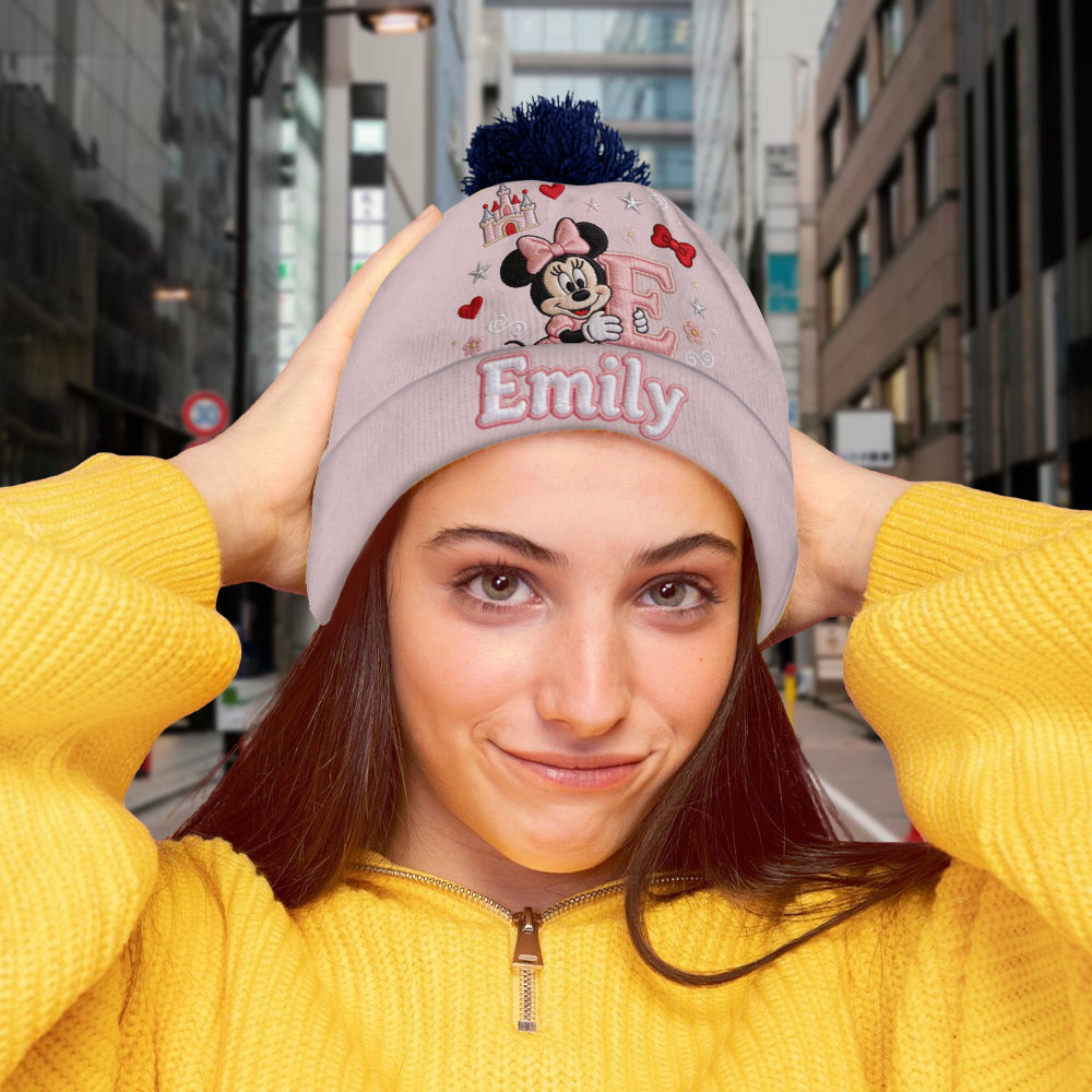 Initial Letter Gift For Kids - Personalized Mouse Beanie Hat