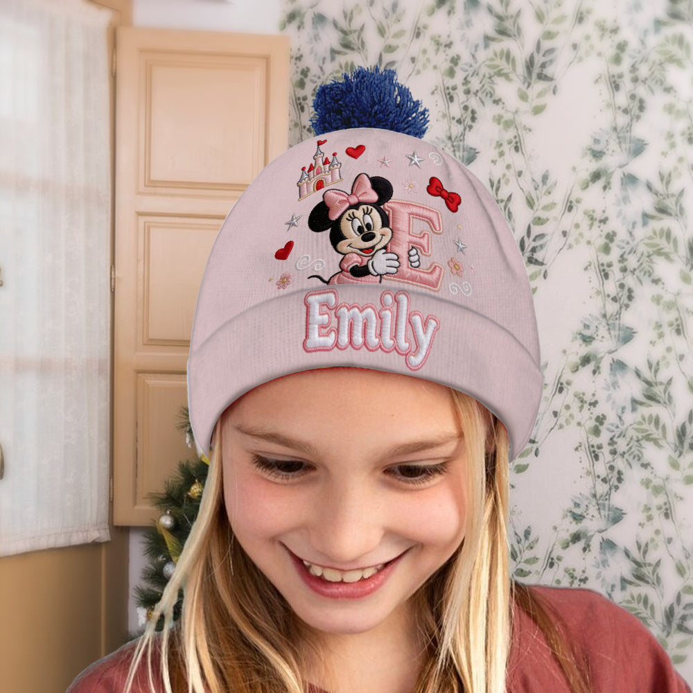 Initial Letter Gift For Kids - Personalized Mouse Beanie Hat