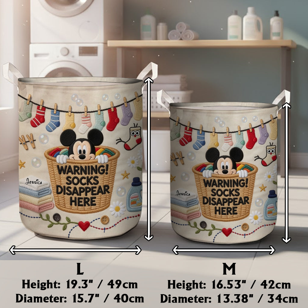 Socks Disappear Here - Personalized Mouse Storage Basket