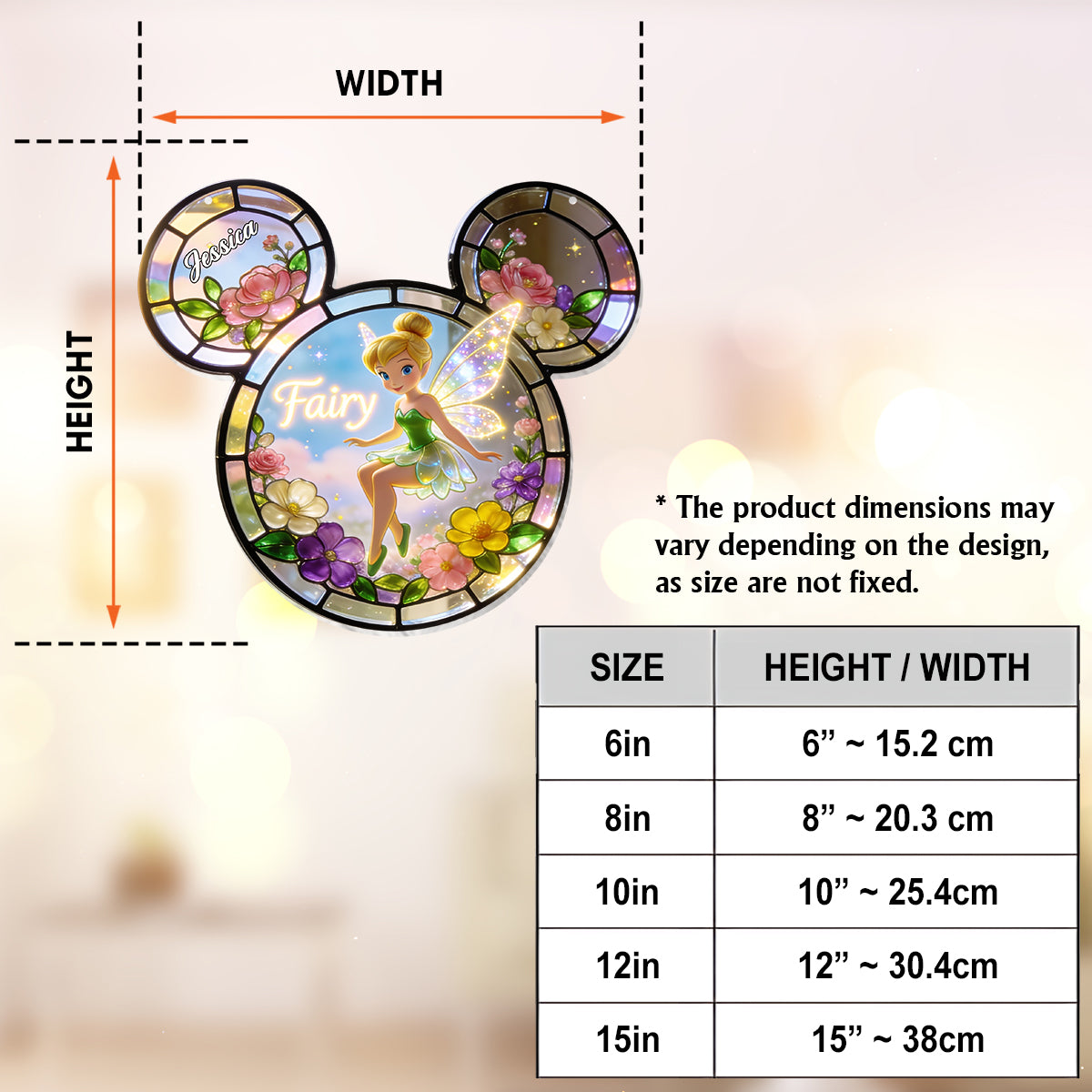 Enchanted Wings - Personalized Flying Fairy Window Hanging Suncatcher Ornament