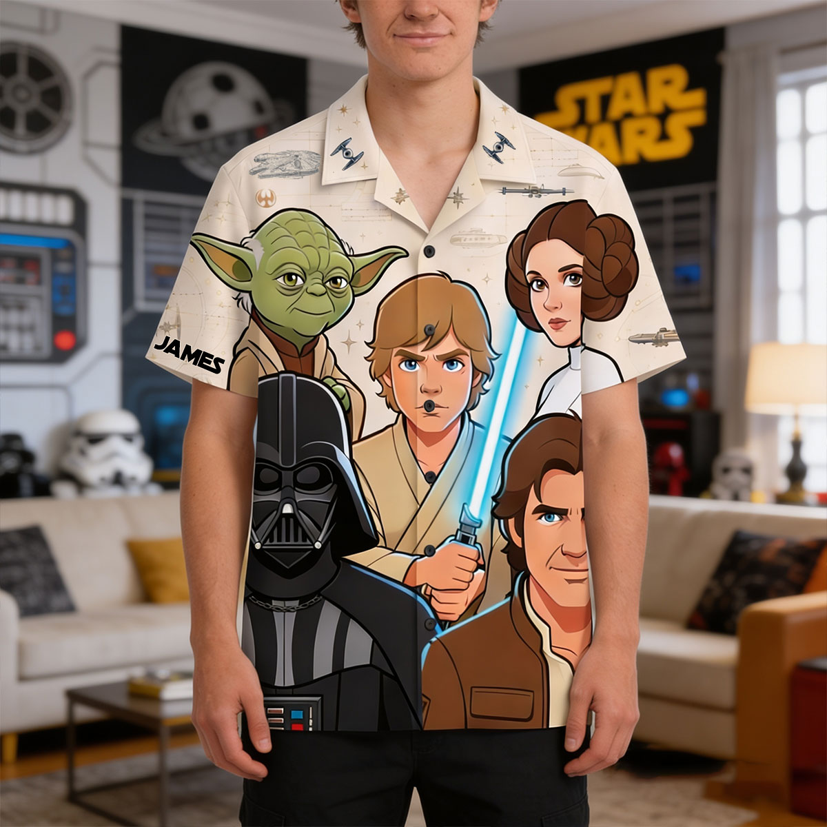 Space Fan Summer - Personalized The Force Hawaiian Shirt
