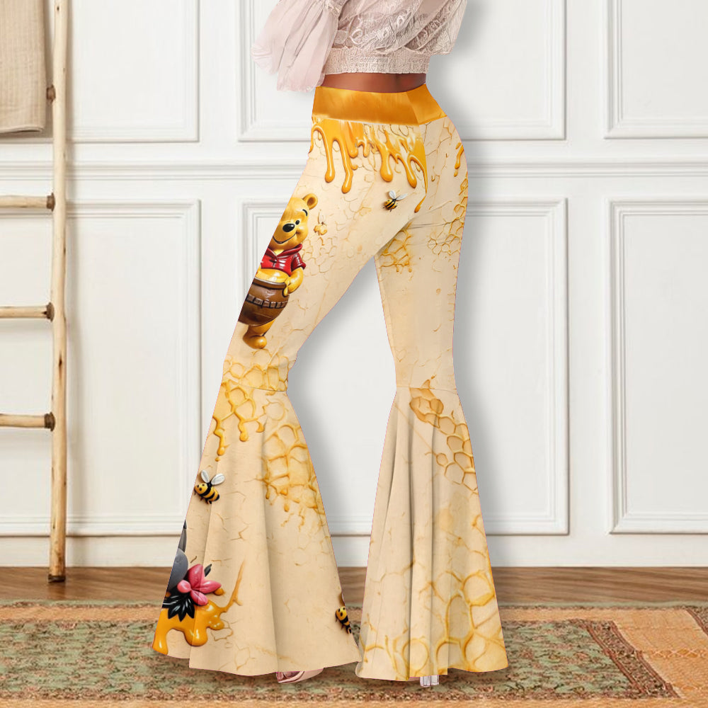 Honey Bear - Personalized Yellow Bear Flare Leggings