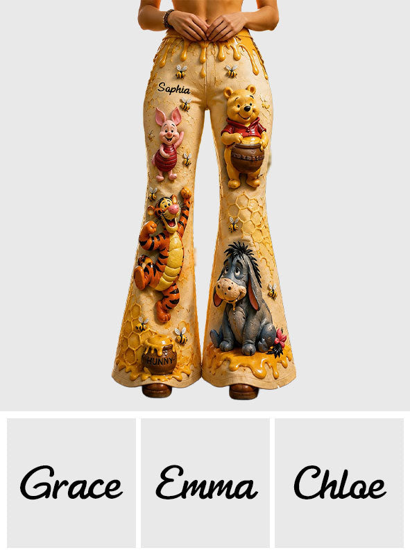 Honey Bear - Personalized Yellow Bear Flare Leggings