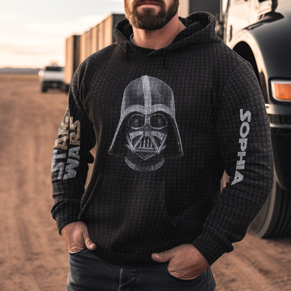 The Black Armored Commander - Personalized The Force Waffle Hoodie