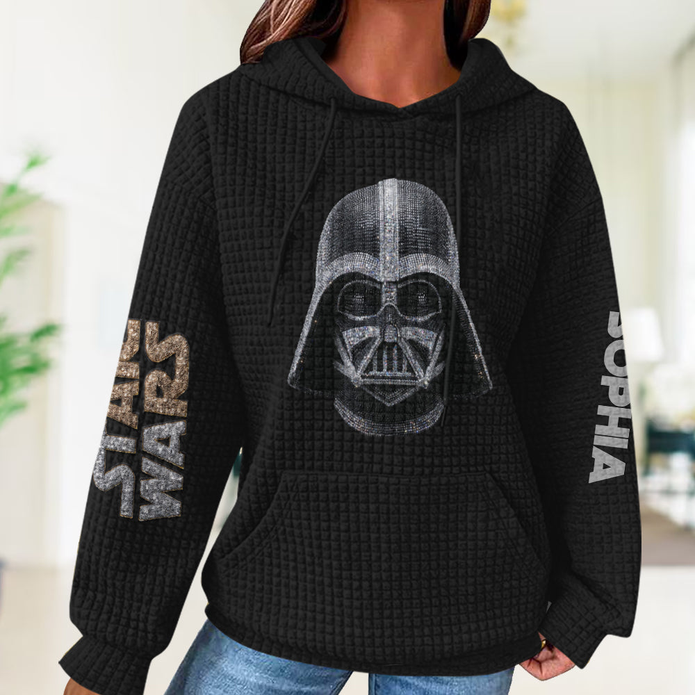 The Black Armored Commander - Personalized The Force Waffle Hoodie