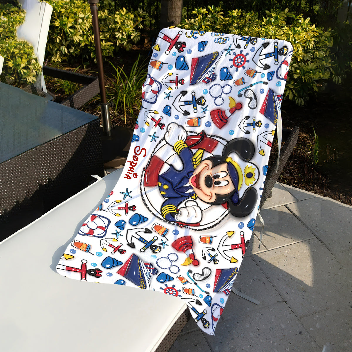 Family Cruise Trip - Personalized Mouse Quick-dry Beach Towel/ Bath Towel
