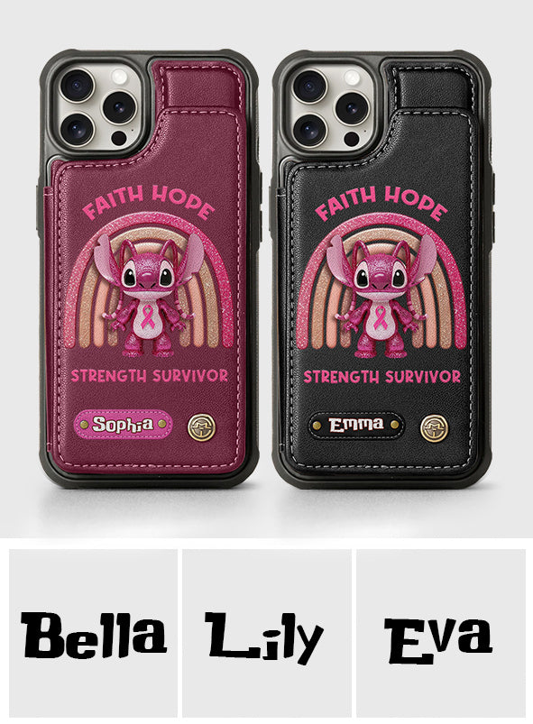 Faith Hope Love - Personalized Breast Cancer Awareness Wallet Phone Case