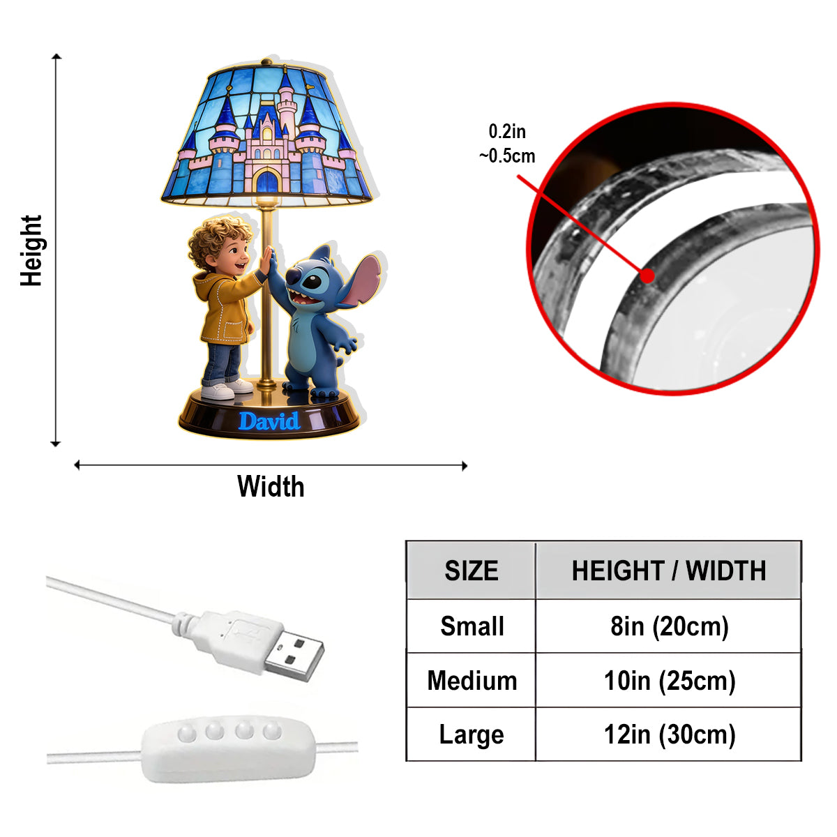 Blue Ailen - Personalized Ohana Acrylic LED Night Light