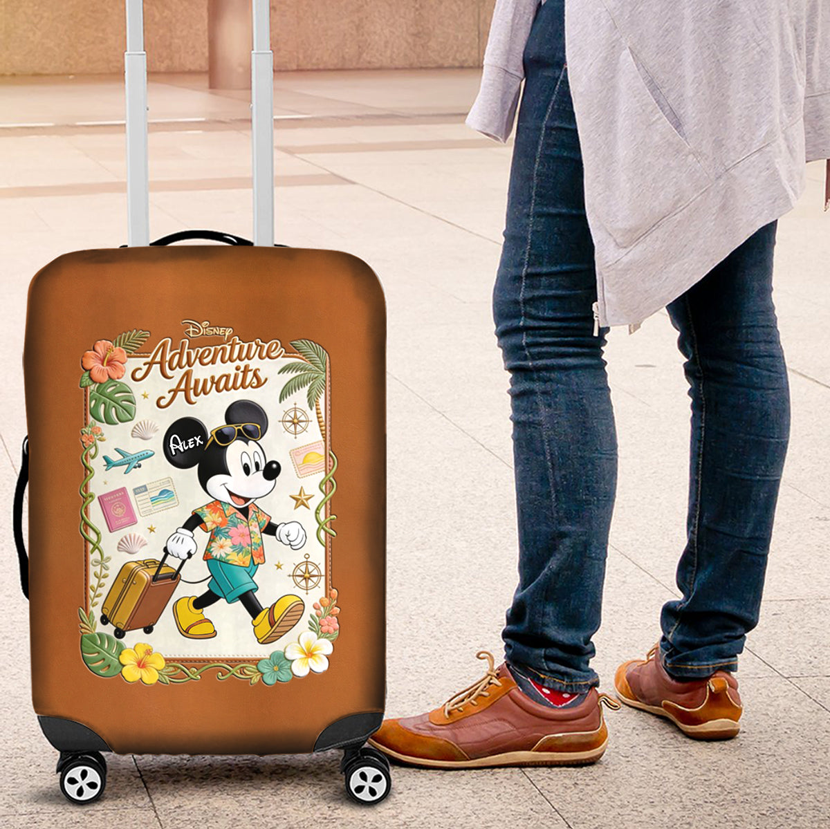Adventure Awaits - Personalized Mouse Luggage Cover