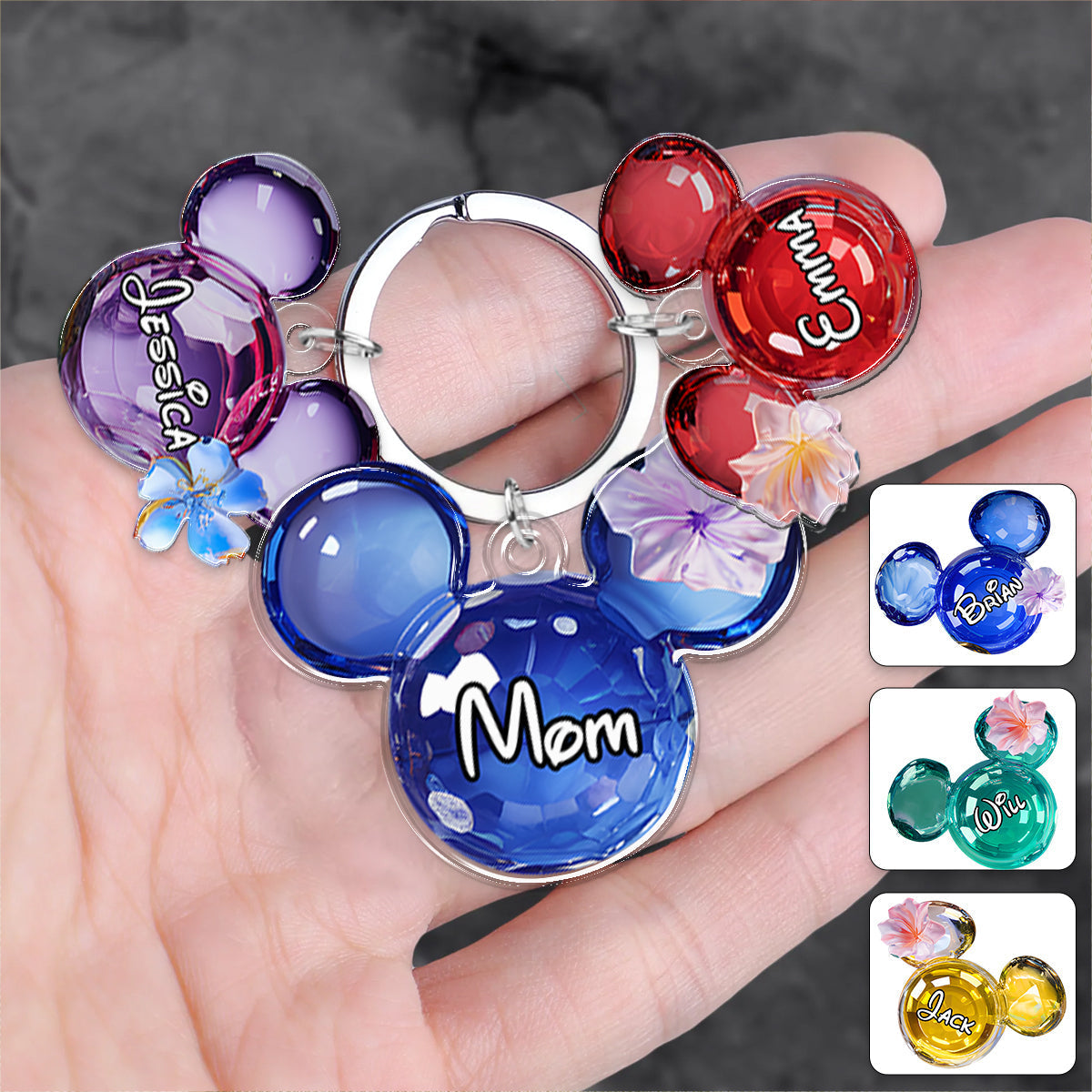 Magical Moments - Personalized Mouse Keychain with Charms