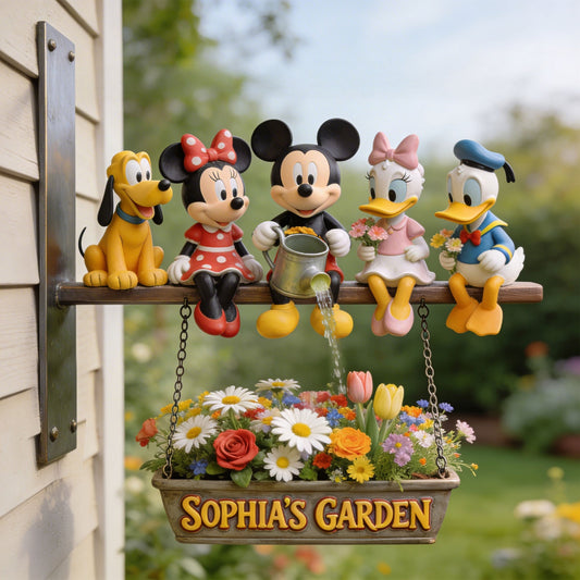 My Beautiful Garden - Personalized Mouse Wooden Wall Mount Sign