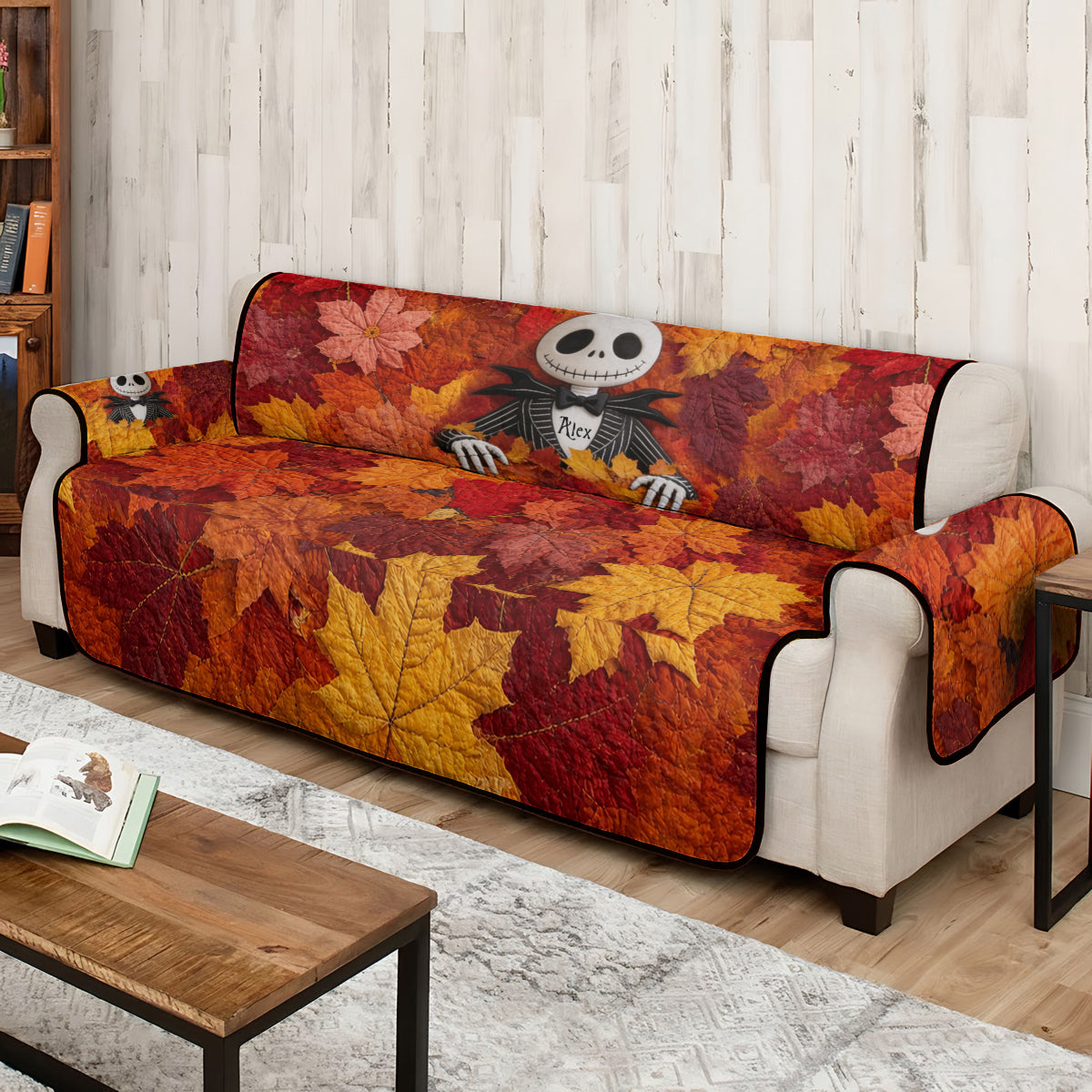 Hello Fall - Personalized Nightmare Quilted Sofa/Couch Cover