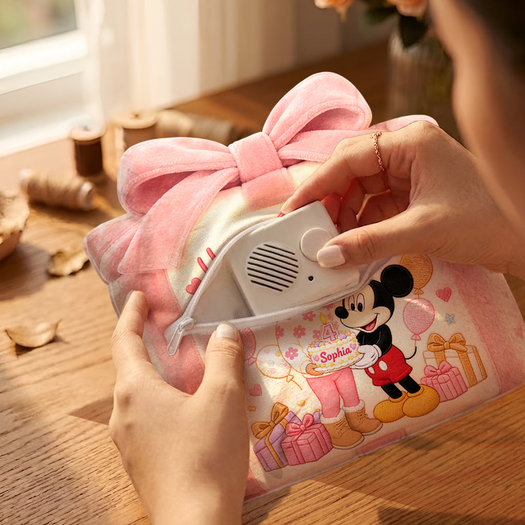 Happy Birthday Message From The Magic Mouse, Real Voice With Custom Name And Photo - Personalized Mouse Melody Plush