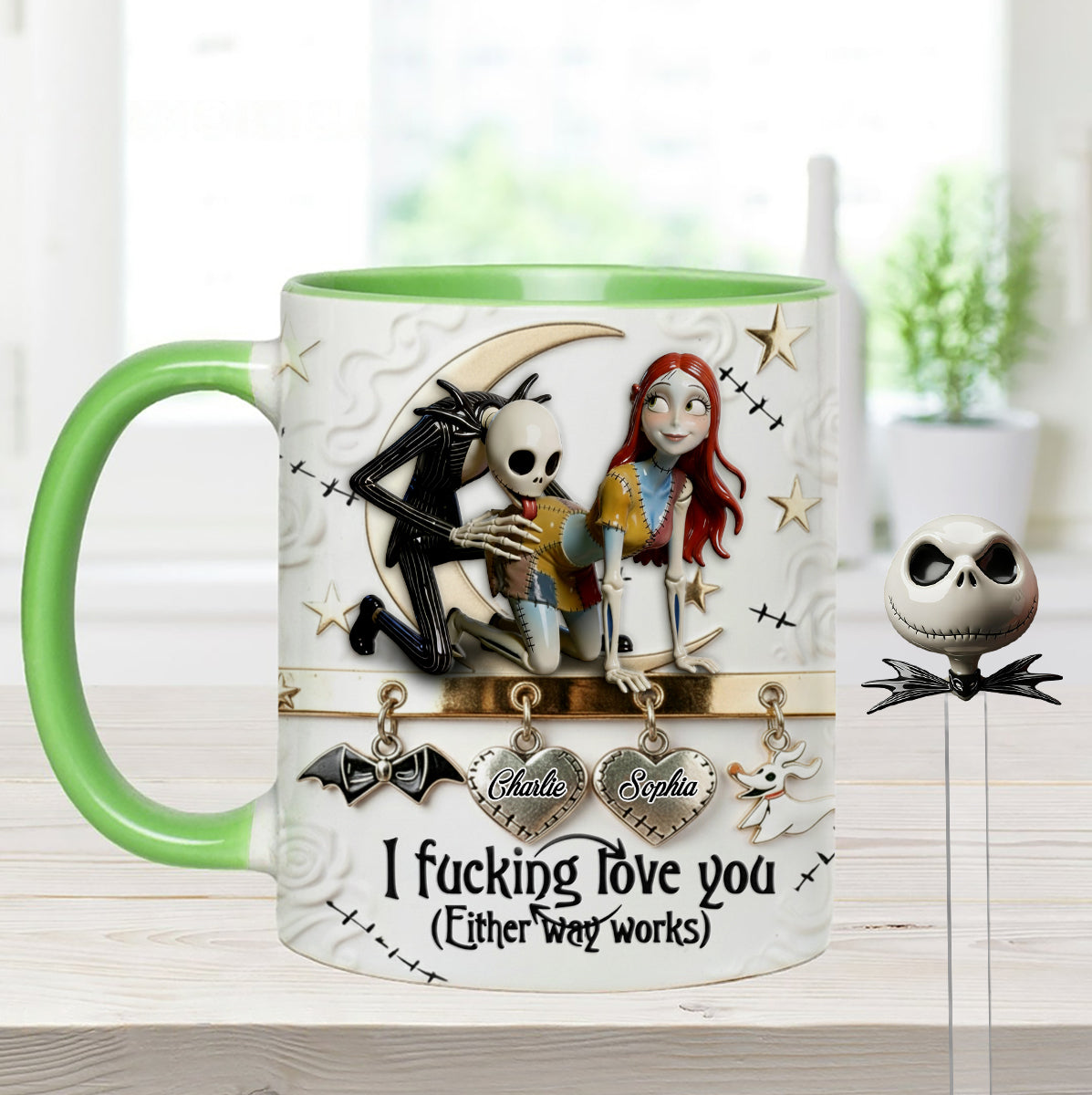 I Love You - Personalized Nightmare Set Accent Mug with Acrylic Stirrers