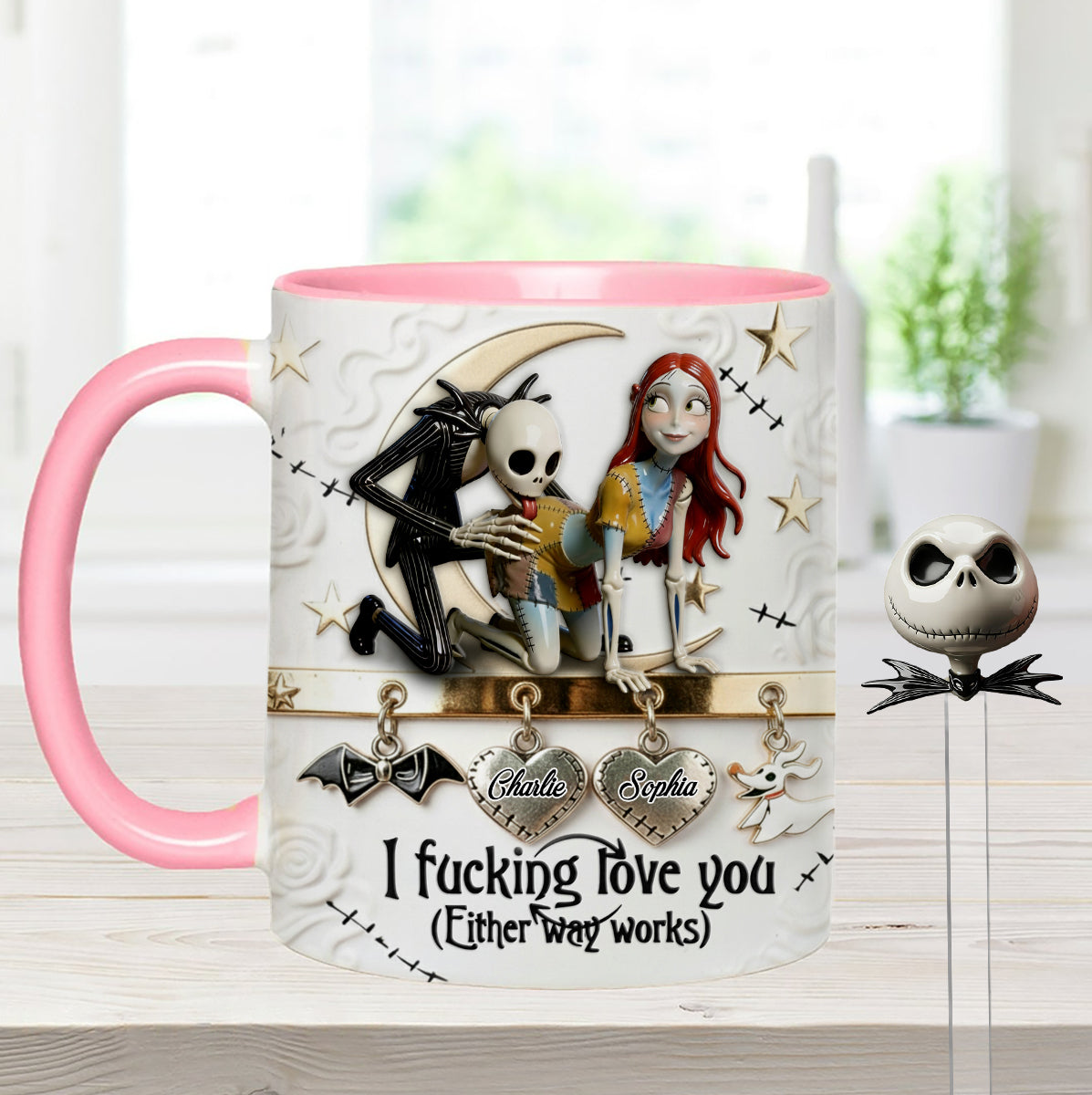 I Love You - Personalized Nightmare Set Accent Mug with Acrylic Stirrers