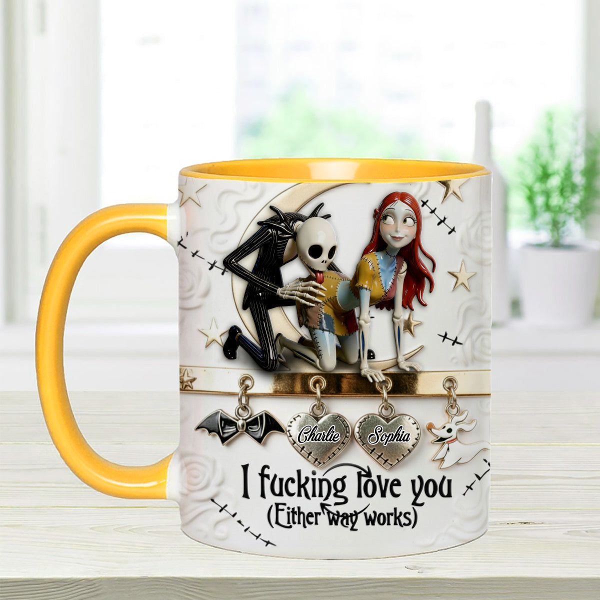 I Love You - Personalized Nightmare Set Accent Mug with Acrylic Stirrers