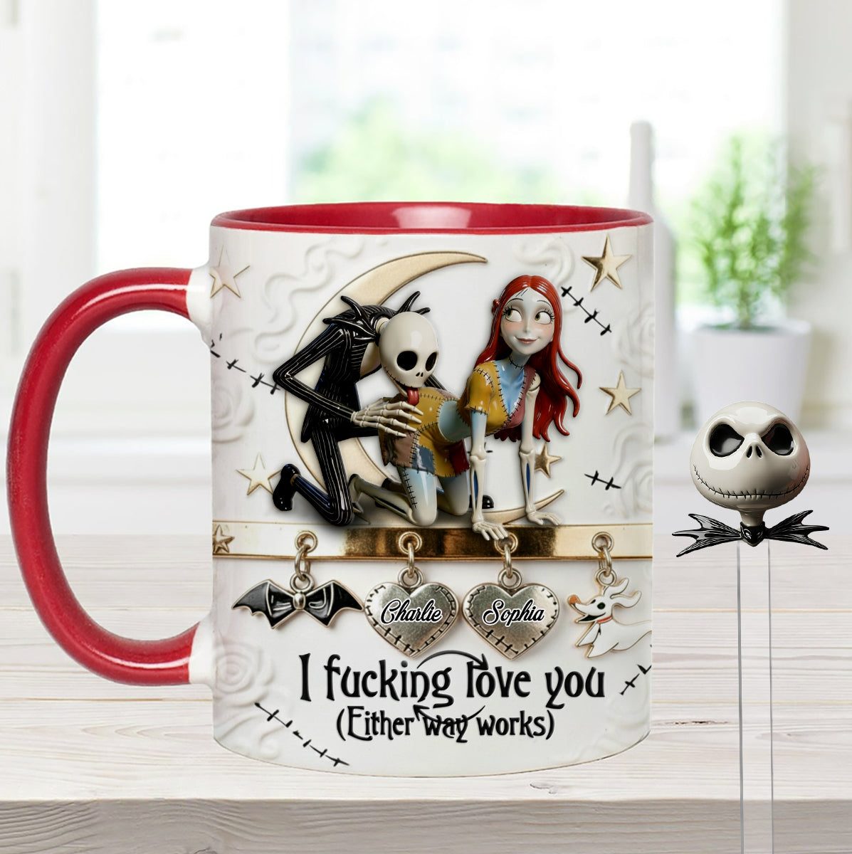 I Love You - Personalized Nightmare Set Accent Mug with Acrylic Stirrers