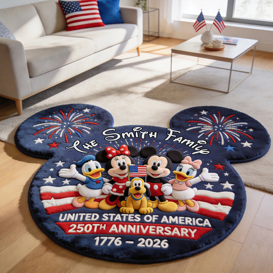 USA 250th Anniversary - Personalized Mouse Shaped Doormat/ Rug