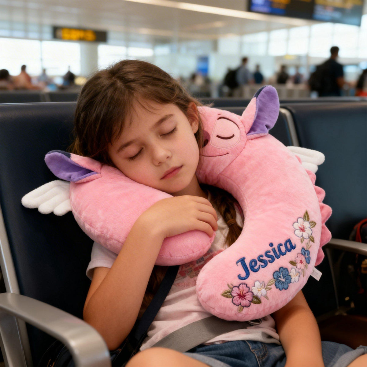Blue Monster Travel Gift - Personalized Ohana Premium Faux Fur Pillow