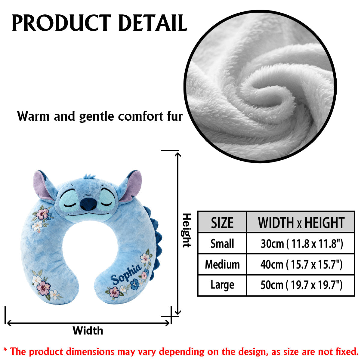 Blue Monster Travel Gift - Personalized Ohana Premium Faux Fur Pillow