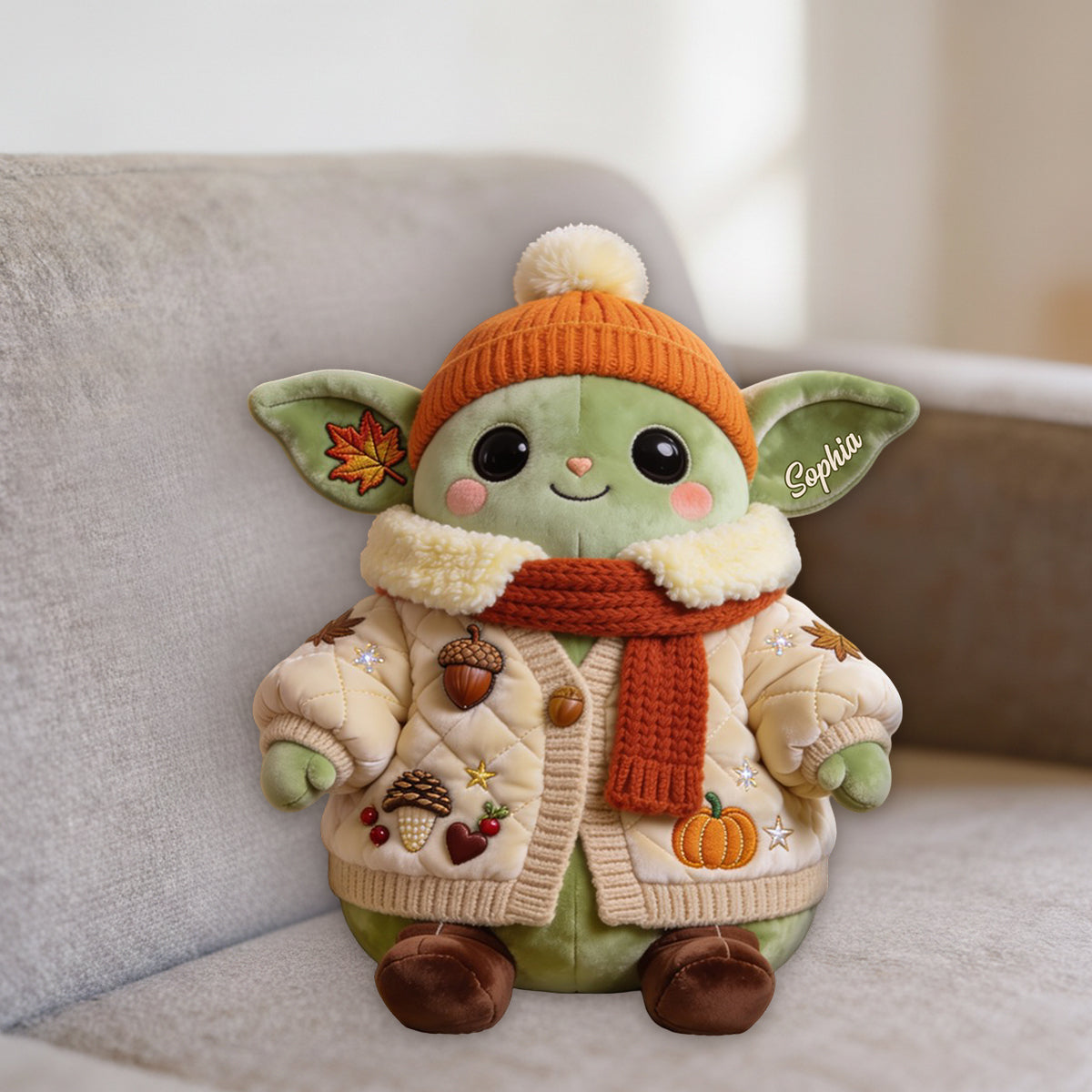 Little Autumn Adventures - Personalized The Force Premium Faux Fur Pillow