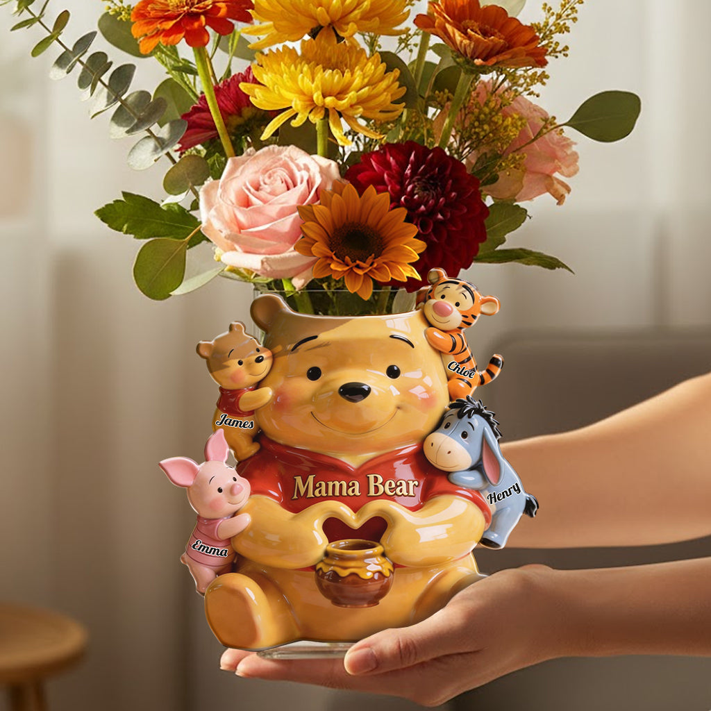 Mama Bear - Personalized Yellow Bear Acrylic Pot