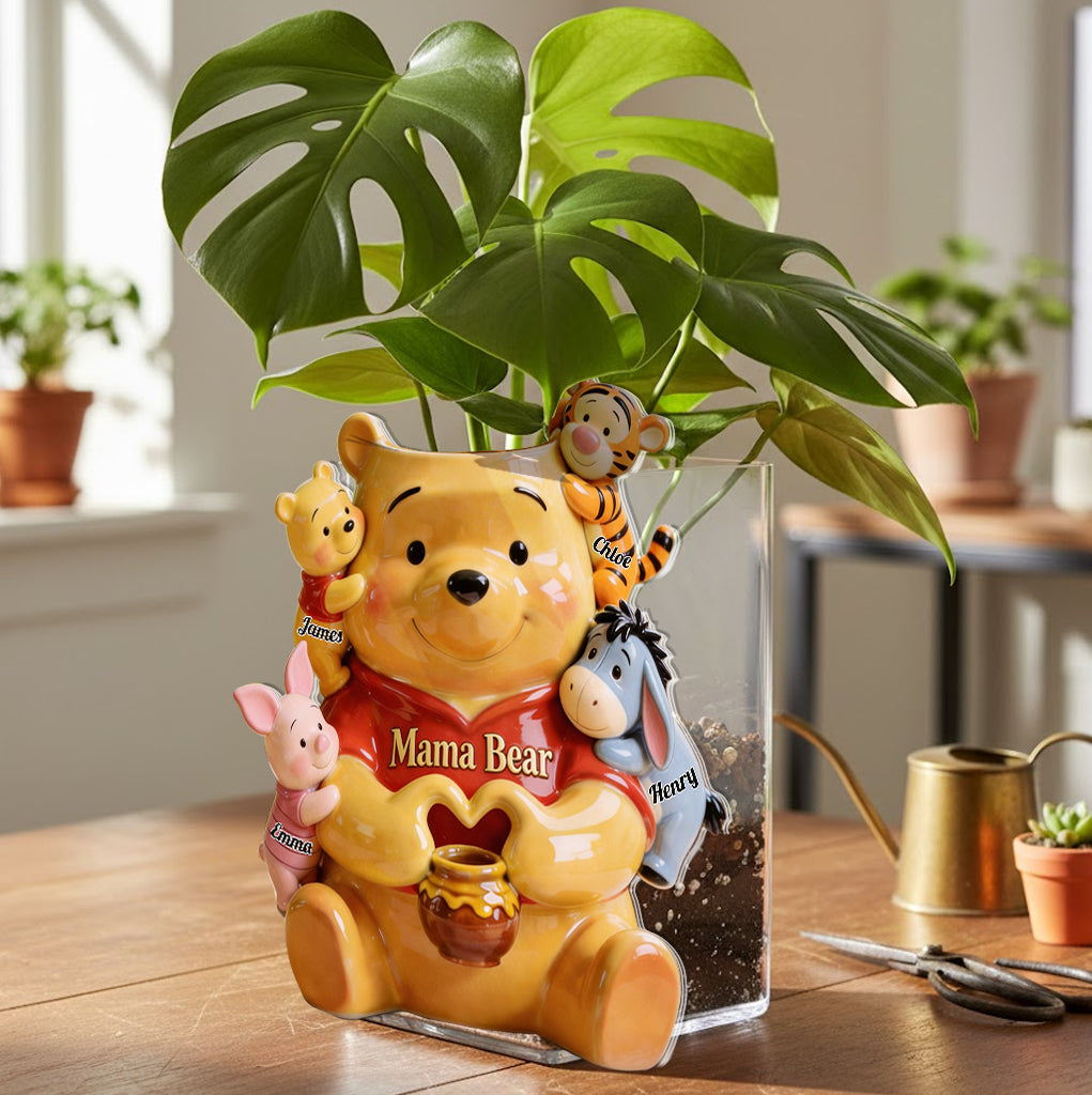 Mama Bear - Personalized Yellow Bear Acrylic Pot