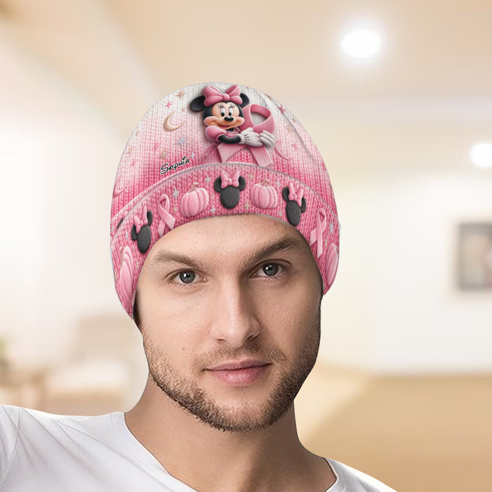 Fight Like A Girl - Personalized Breast Cancer Awareness Beanie Hat