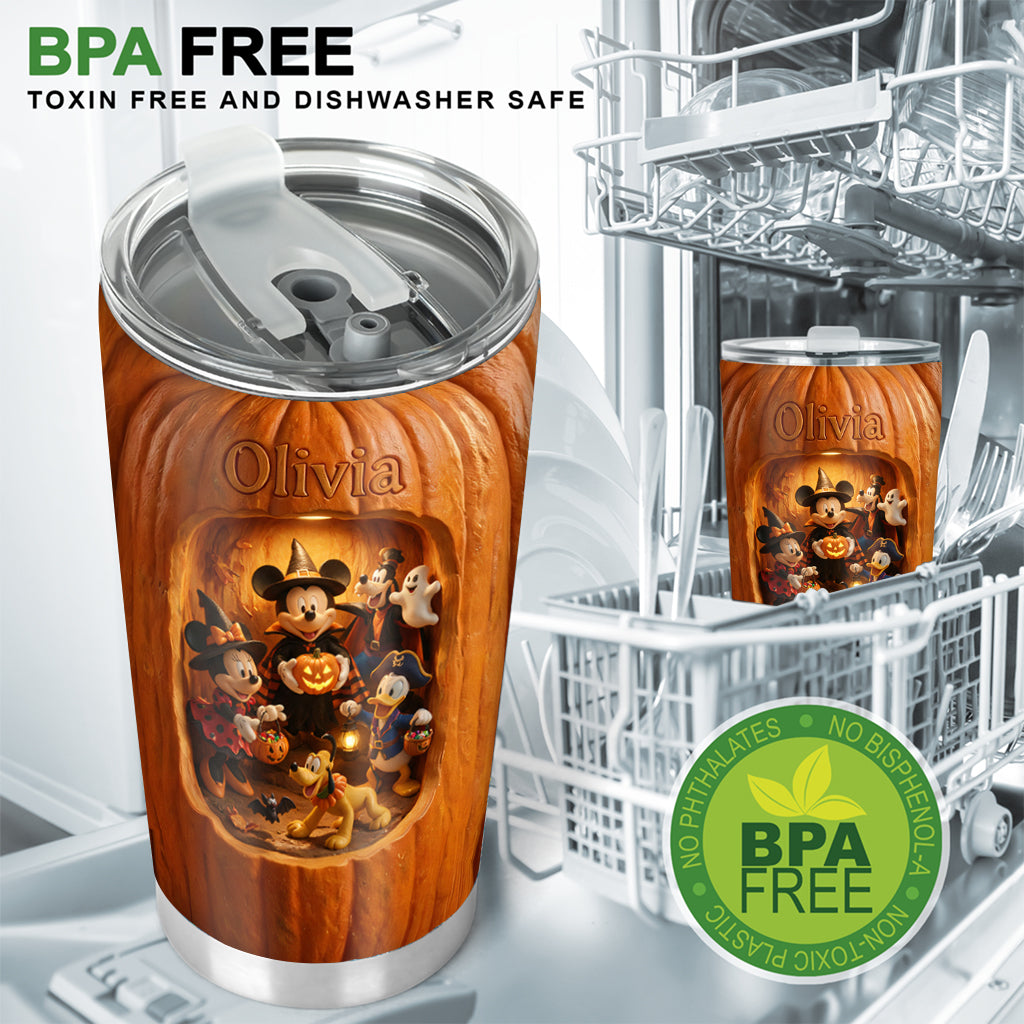 Cute Cartoon Friends Halloween Pumpkin - Personalized Mouse Tumbler