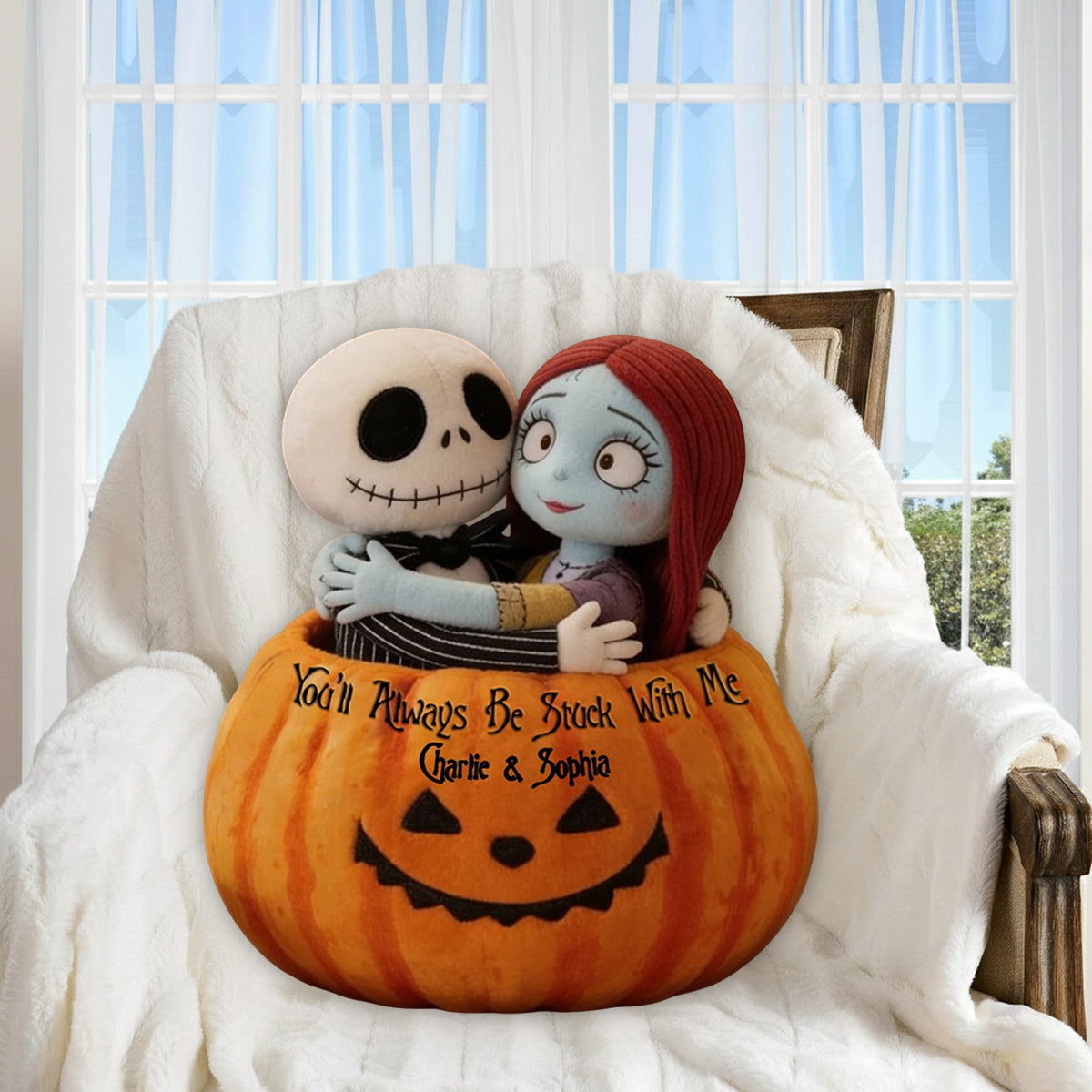 Nightmare Couple Fans Gift - Personalized Nightmare Premium Faux Fur Pillow