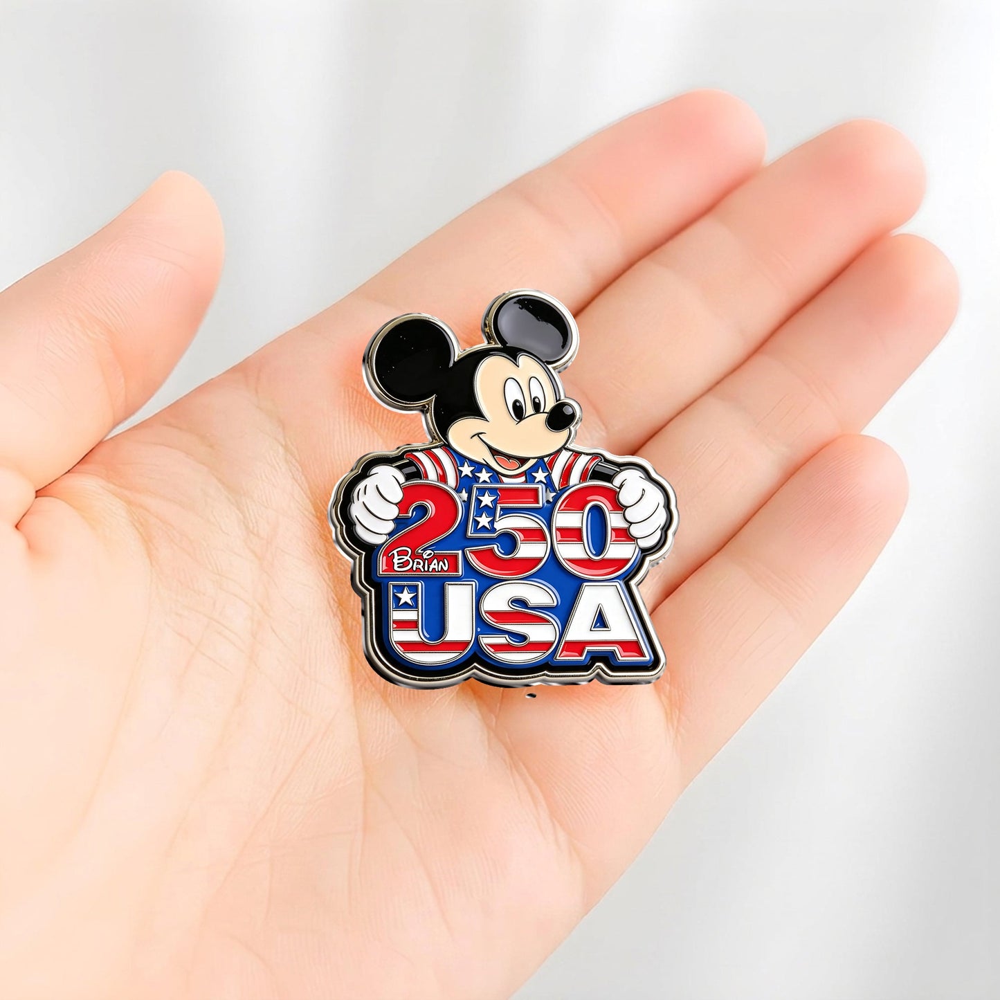 250 USA - Personalized Mouse 3D Embossed Enamel Pin