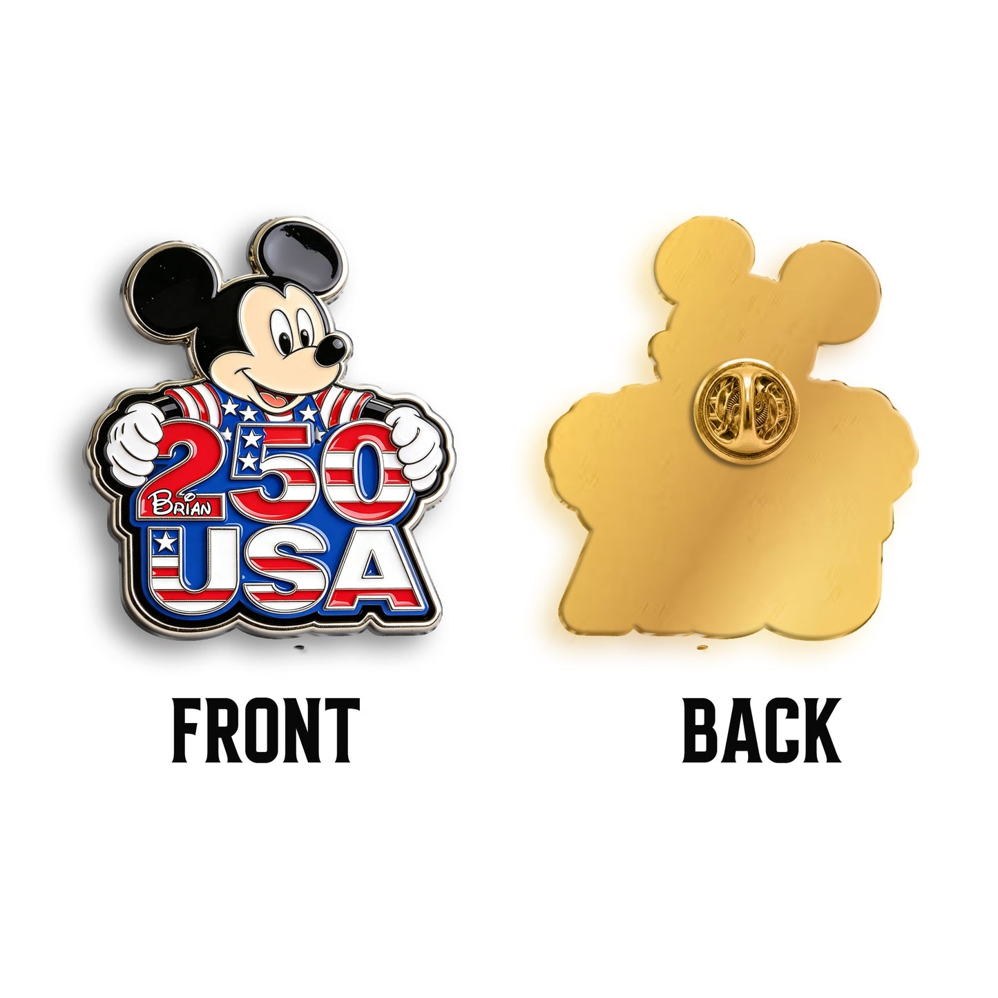 250 USA - Personalized Mouse 3D Embossed Enamel Pin