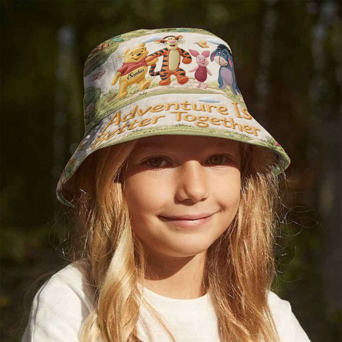 Adventure Is Better Together - Personalized Yellow Bear Bucket Hat