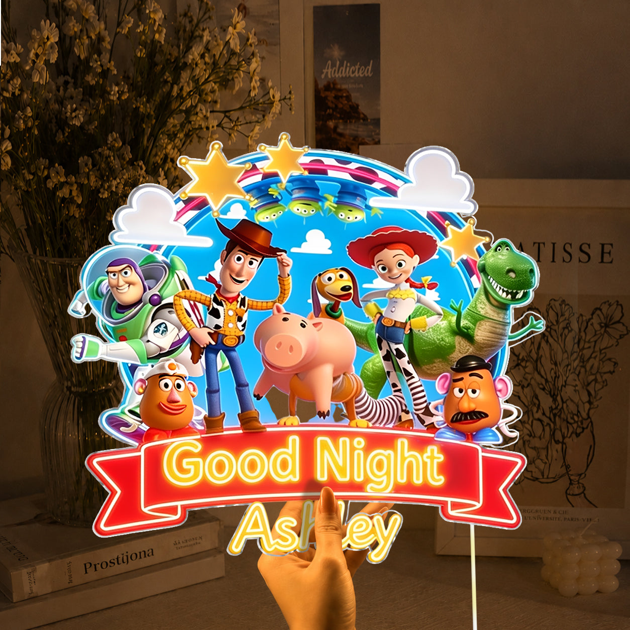 The Story Of The Toys, Happy Birthday - Personalized Movie For Kids Neon LED Light Sign