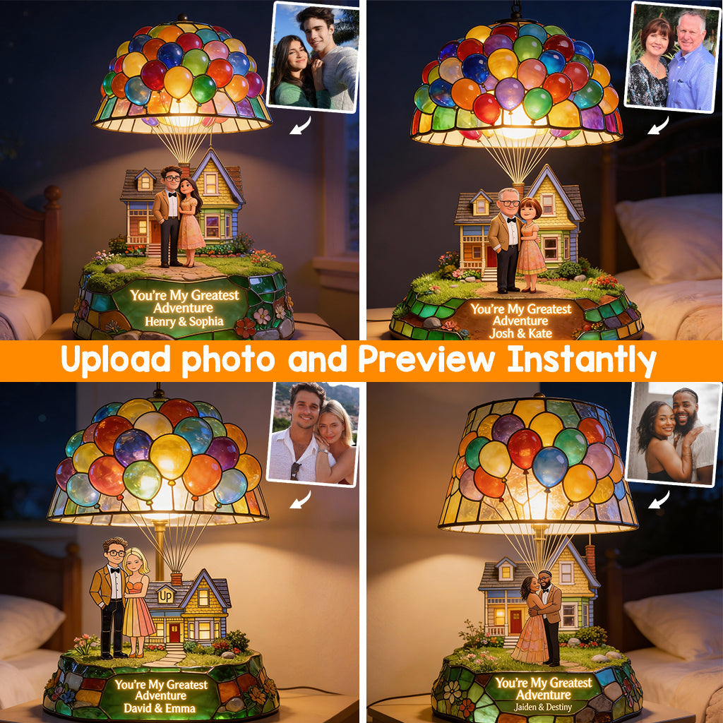 Custom Any Photo My Greatest Adventure - Personalized Up Movie Couple Acrylic LED Night Light