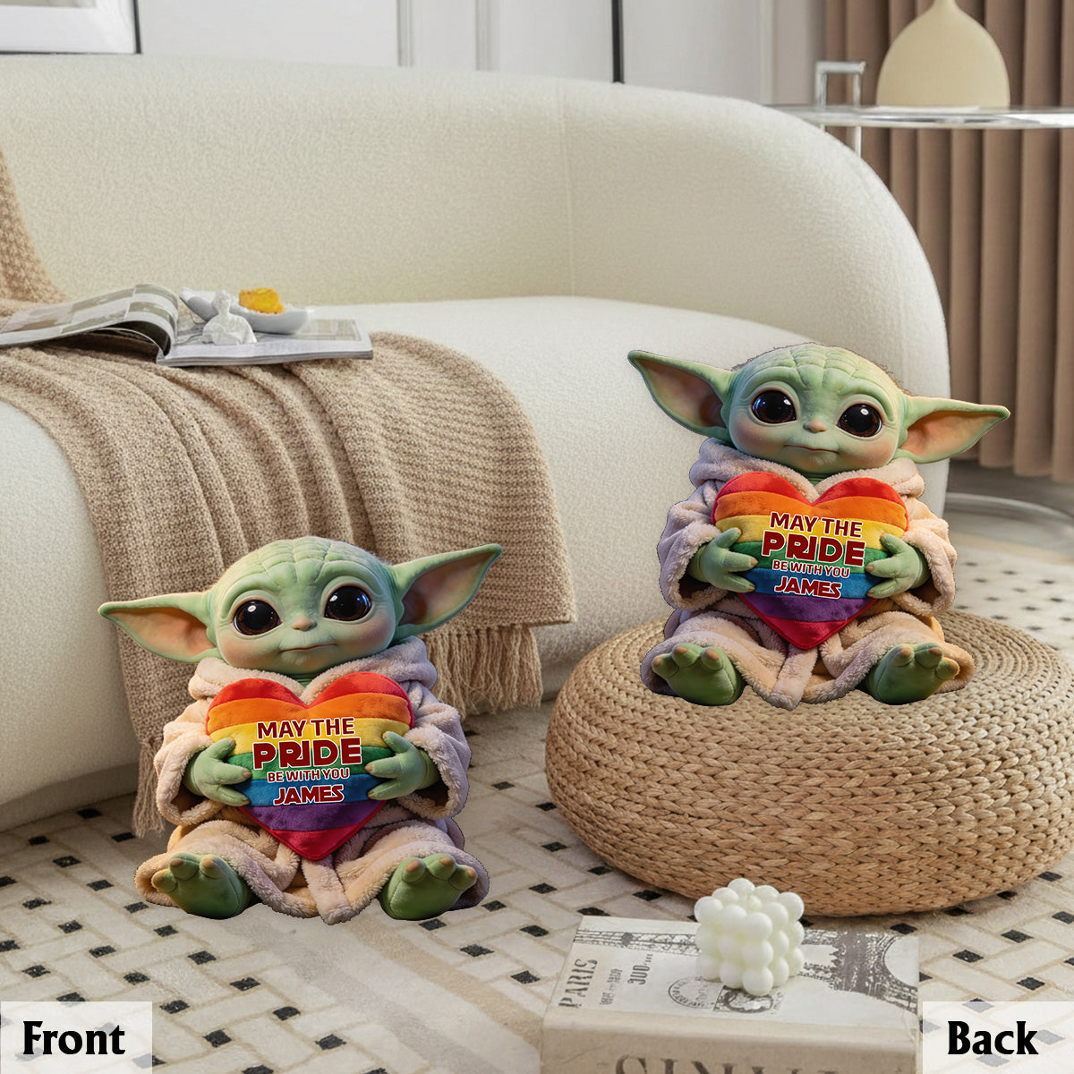 May The Pride Be With You - Personalized LGBT Support Premium Faux Fur Pillow