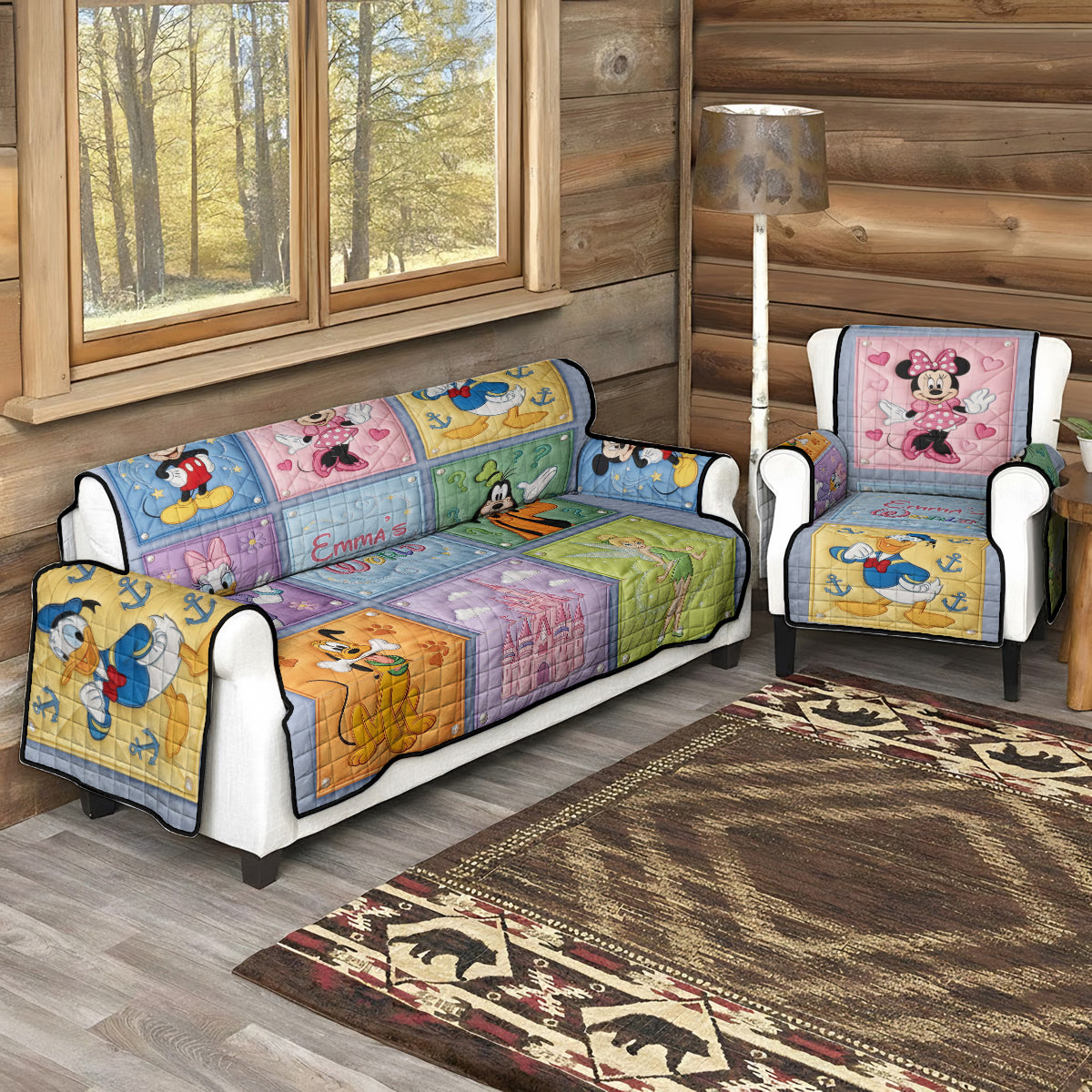 Magical Time - Personalized Mouse Quilted Sofa/Couch Cover