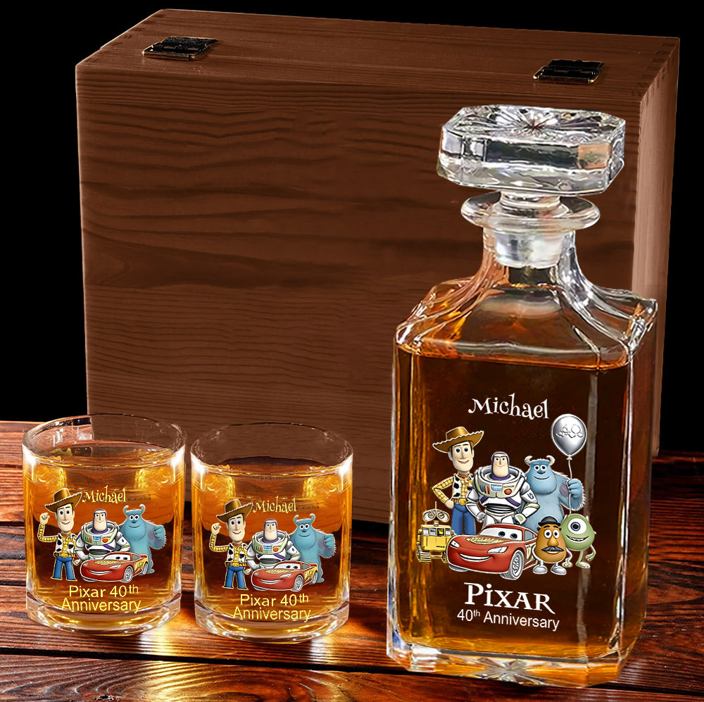 40th Anniversary - Personalized Animation Movie Whiskey Decanter Set