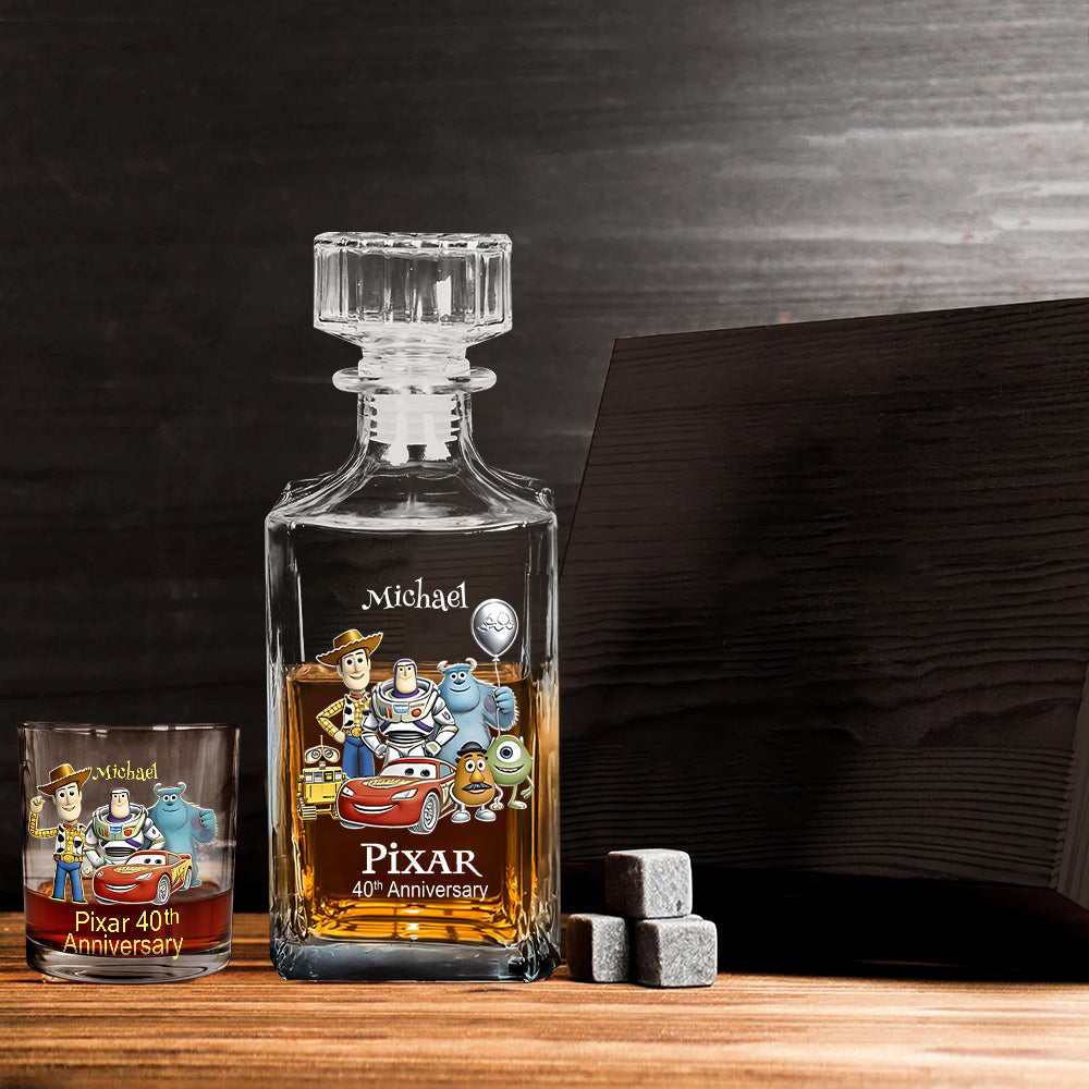 40th Anniversary - Personalized Animation Movie Whiskey Decanter Set