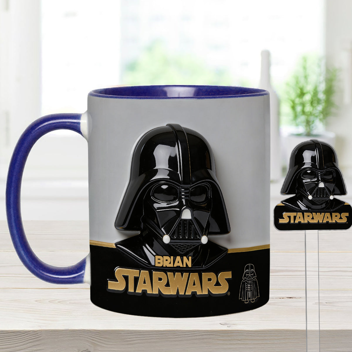 Join The Dark Side - Personalized The Force Set Accent Mug with Acrylic Stirrers