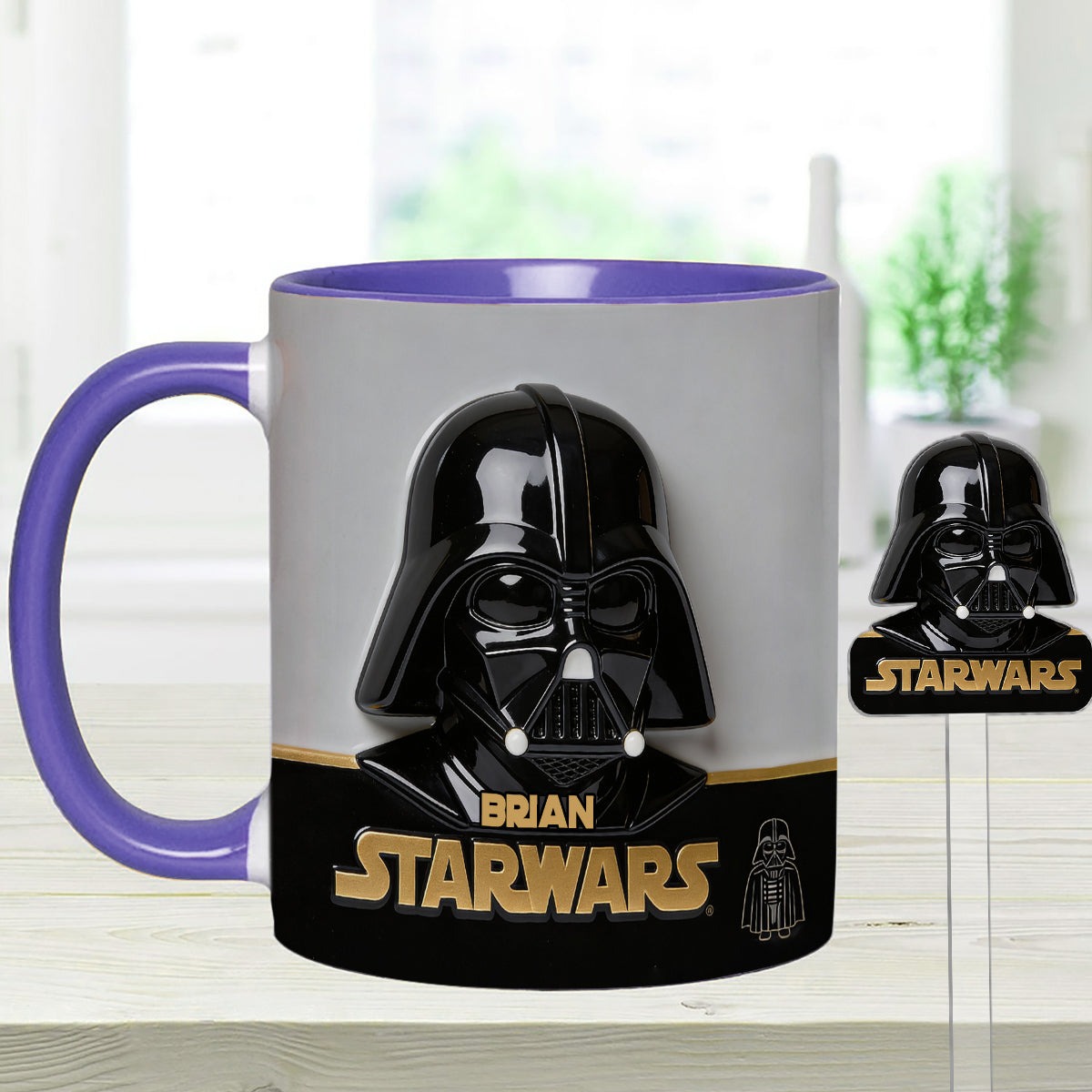 Join The Dark Side - Personalized The Force Set Accent Mug with Acrylic Stirrers