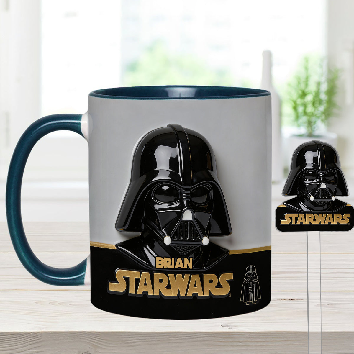 Join The Dark Side - Personalized The Force Set Accent Mug with Acrylic Stirrers