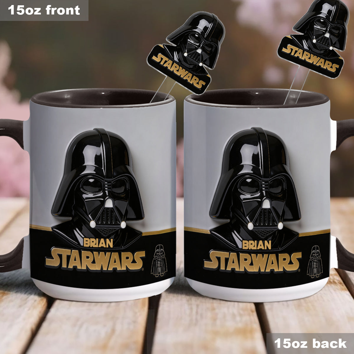 Join The Dark Side - Personalized The Force Set Accent Mug with Acrylic Stirrers