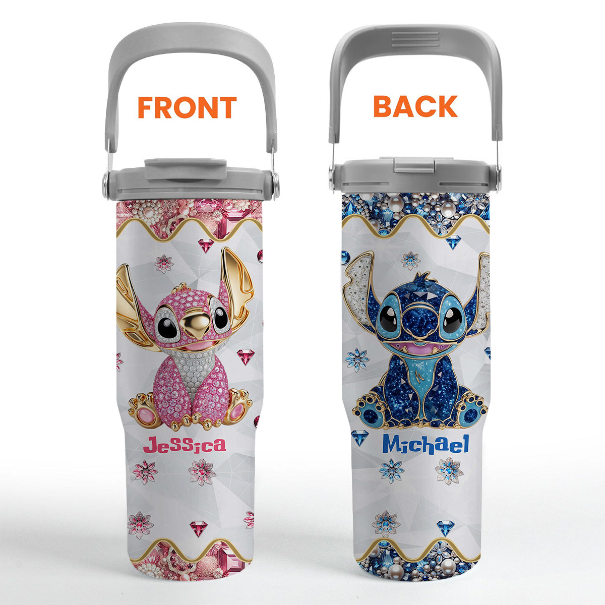 Ohana Means Family - Personalized Ohana Tumbler With Grip Handle